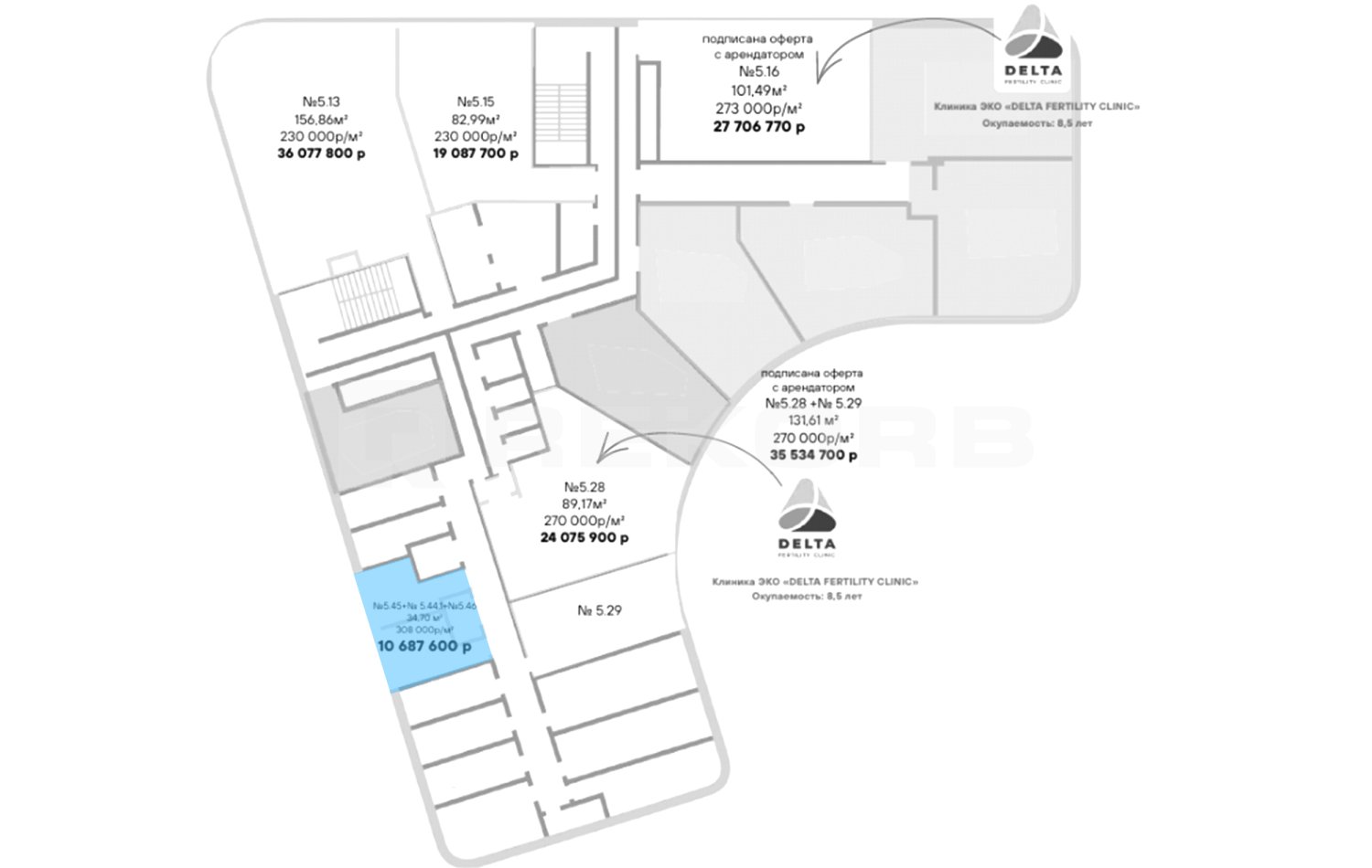 Офис на продажу 34 кв.м. в БЦ МФК Smart Светлановский - фото 1