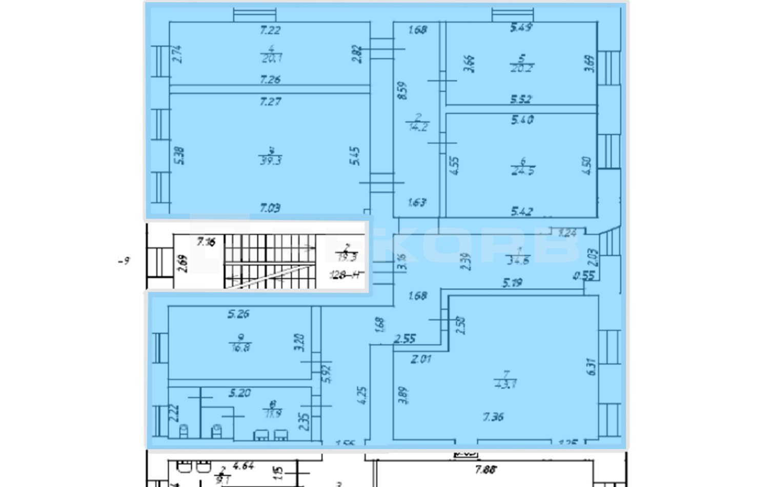 Офис в аренду 225 кв.м. в БЦ Конногвардейский - фото 1