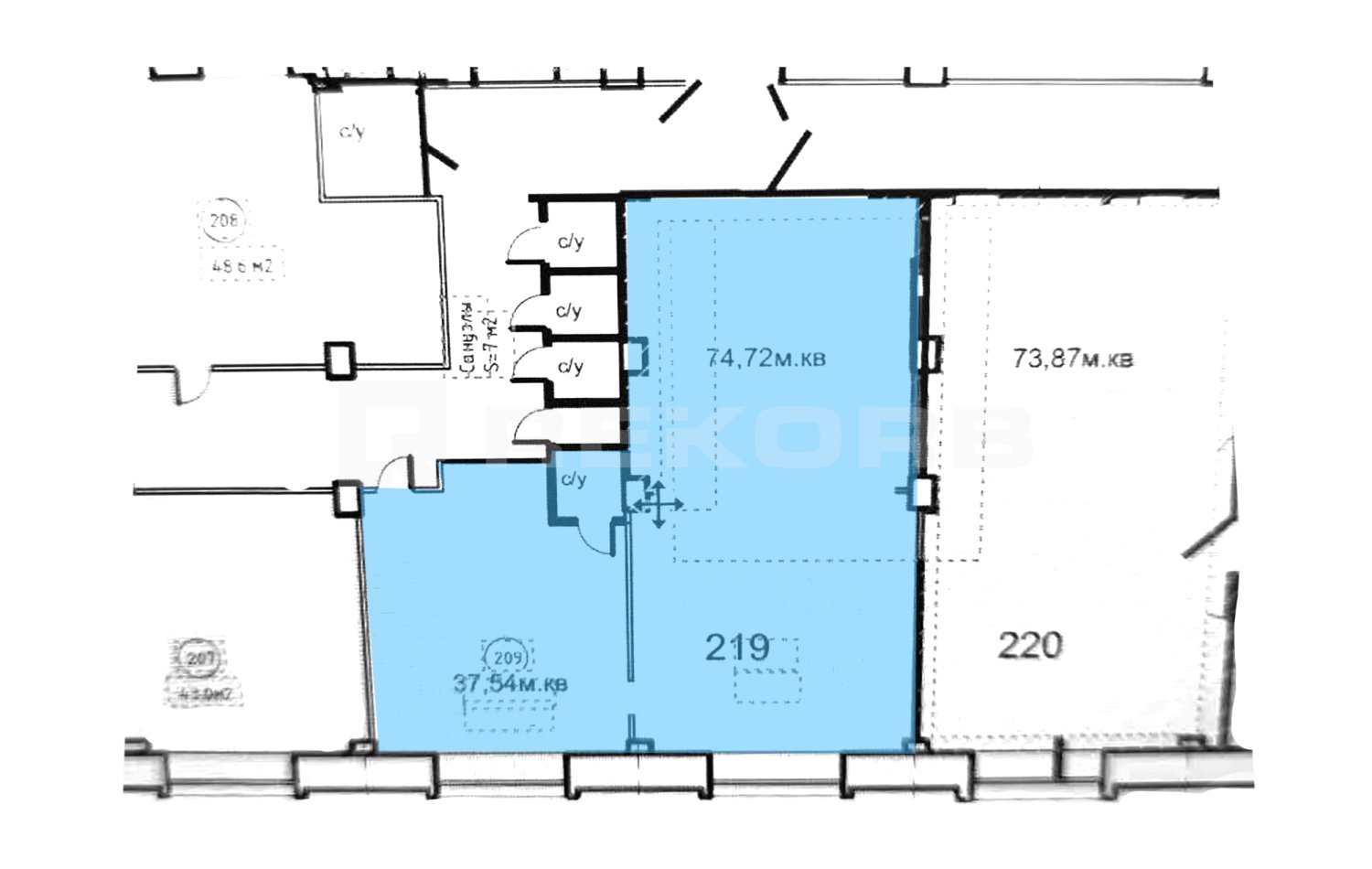 Офис в аренду 528 кв.м. в Деловой центр Мост - фото 1