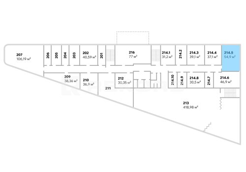 Купить офис в Санкт-Петербурге 54,9 кв.м. Фото №1