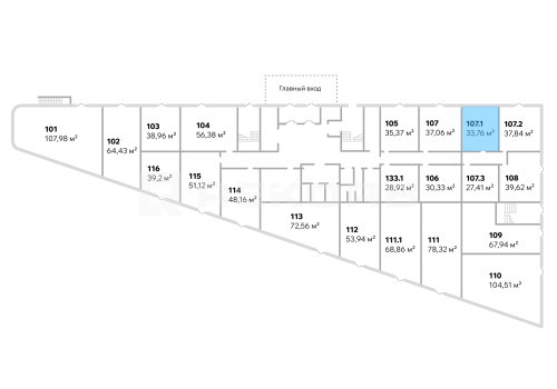 Офисное помещение в Санкт-Петербурге 33,76 кв.м. Фото №1