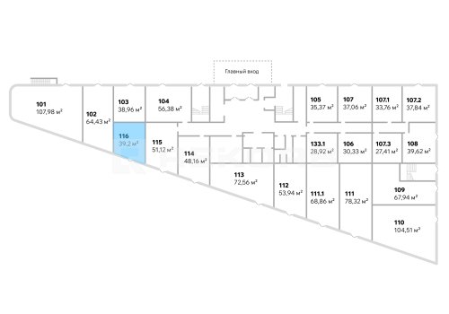 Купить офис в Санкт-Петербурге 39,2 кв.м. Фото №1