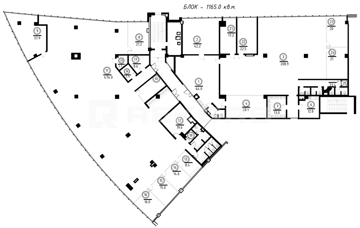 Офис в аренду 1 165 кв.м. в БЦ Аэроплаза - фото 3