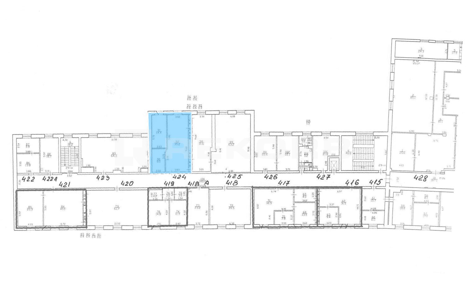 Офис в аренду 60 кв.м. в БЦ Бабушкина 3 - фото 1