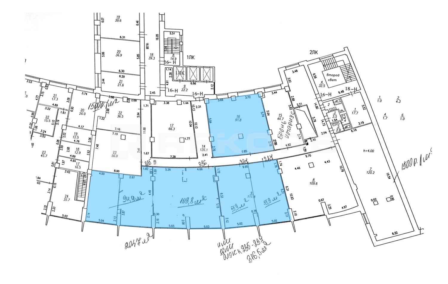 Офис в аренду 408 кв.м. в БЦ Выборгская Застава - фото 1